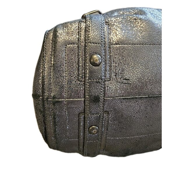 Coach Ltd Ed Hamptons Metallic Flap LG Carryall Tote Bag Satchel Silver RARE EUC - Picture 12 of 16